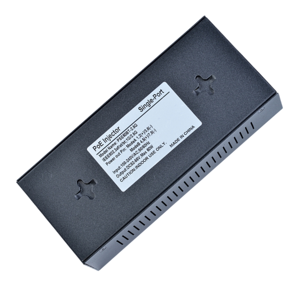 PSE60BT-2.5G PoE++ 2.5 جيجابت في الثانية منفذ واحد 60 وات PoE عن طريق الحقن النشط