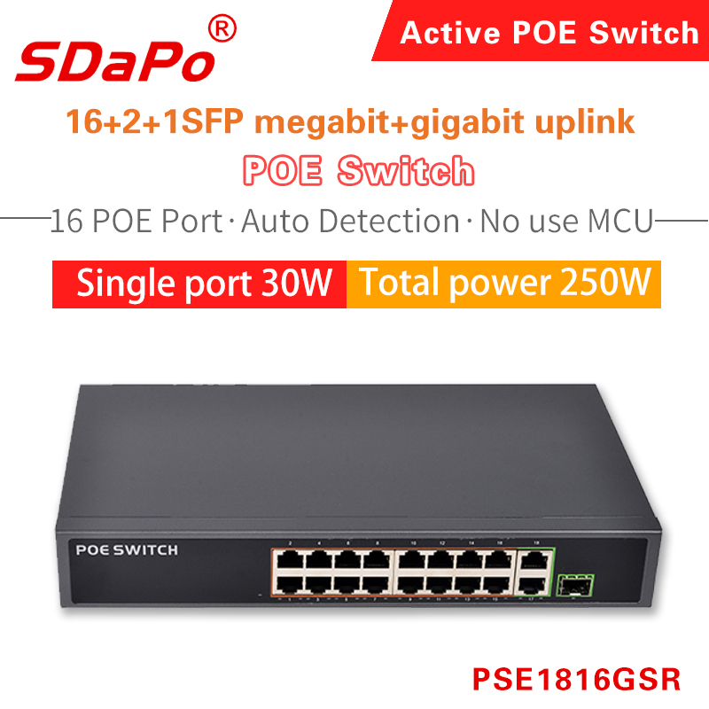PSE1816GSR PSE1621FGD-E 16-portowy przełącznik sieciowy PoE