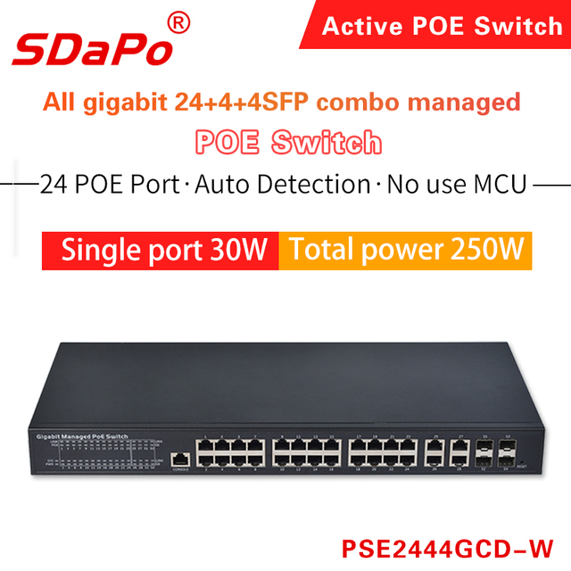Switch de rede PoE de 24 portas PSE2444GCD-W