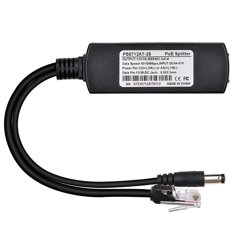 Rozdzielacz PoE PS5712AT 100Mbps 12V 2A