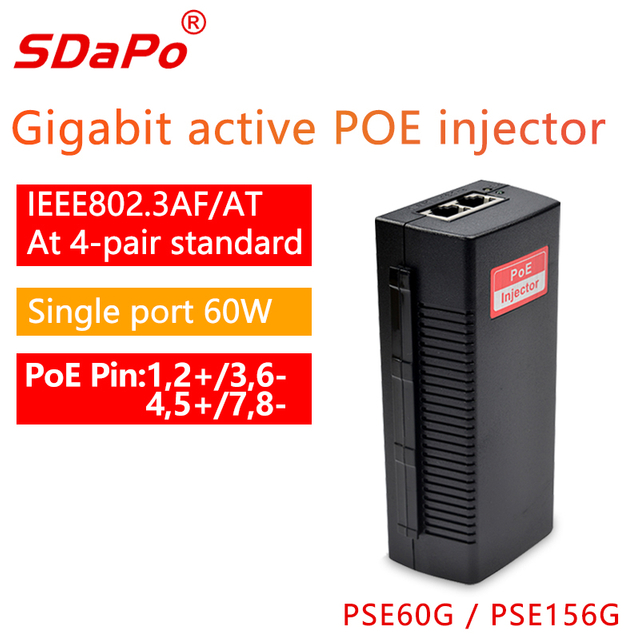 PSE60G/PSE156G Gigabit 60W PoE-injector