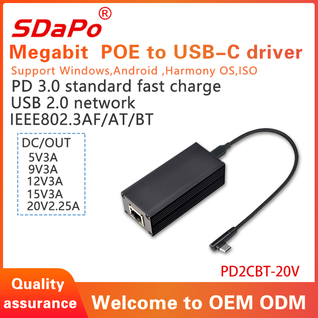 Ovladač PD2CBT-20V 100Mbps 45W PoE