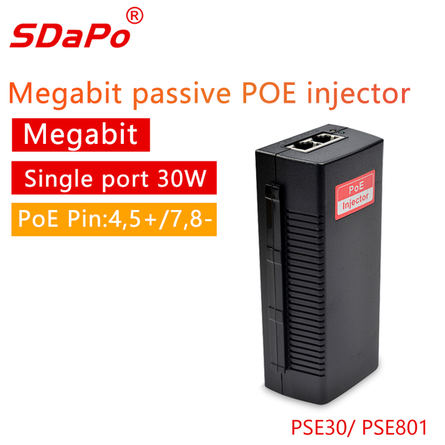 PSE30/PSE801 Iniettore PoE 100Mbps 30W