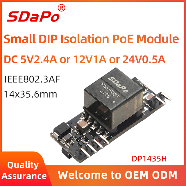 Module PoE PD DP1435H, sortie cc, 5V, 12V, 24V