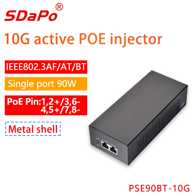 PSE90BT-10G PoE++, 10 Гбит/с, однопортовые активные инжекторы PoE, 90 Вт