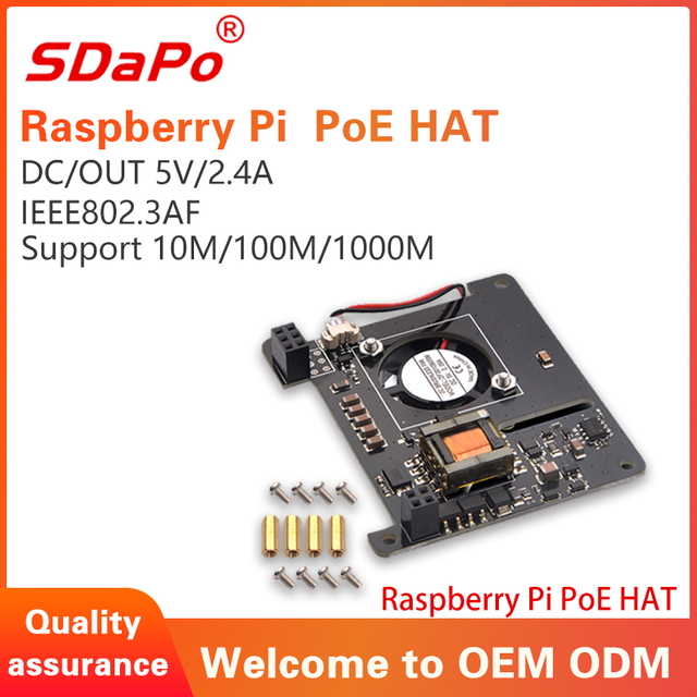 Mod&uacute;l Raspberry Pi PoE HAT 5V 2.5A PoE PD