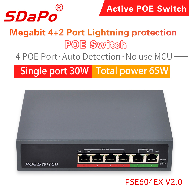 PSE604EX V2.0 / PSE0420FD-E 4 منافذ PoE للشبكة